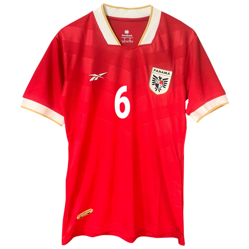 Damen Panama Deysiré Salazar #6 Rot Heimtrikot Trikot 24-26 T-Shirt Belgien
