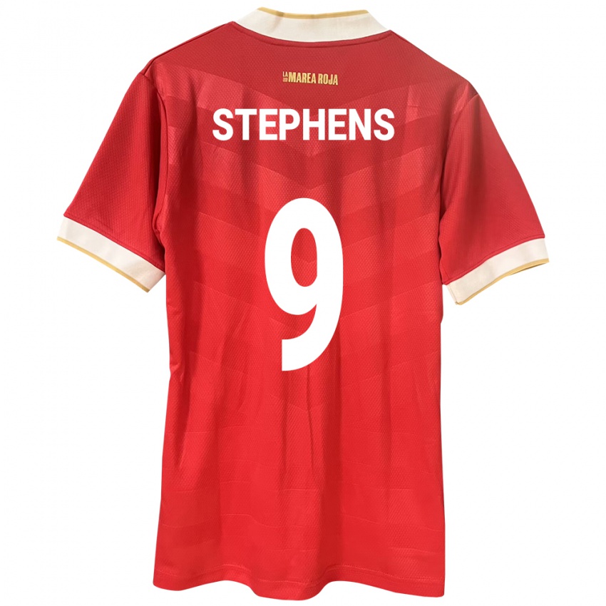 Femme Maillot Panama Alfredo Stephens #9 Rouge Tenues Domicile 24-26 T-Shirt Belgique