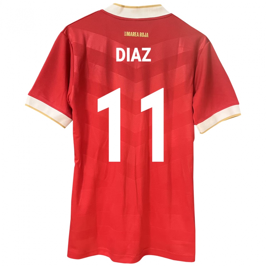 Femme Maillot Panama Ismael Díaz #11 Rouge Tenues Domicile 24-26 T-Shirt Belgique