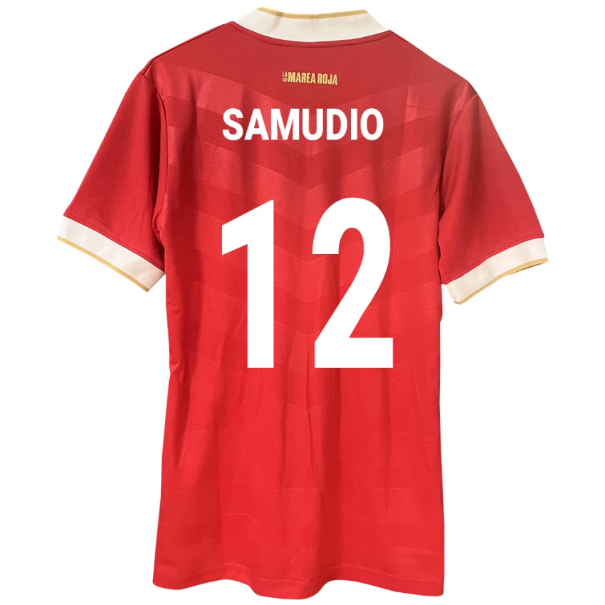 Femme Maillot Panama César Samudio #12 Rouge Tenues Domicile 24-26 T-Shirt Belgique