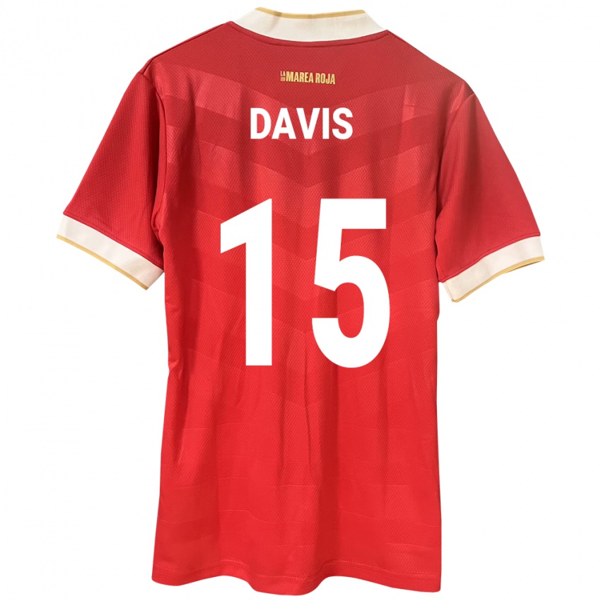 Damen Panama Éric Davis #15 Rot Heimtrikot Trikot 24-26 T-Shirt Belgien