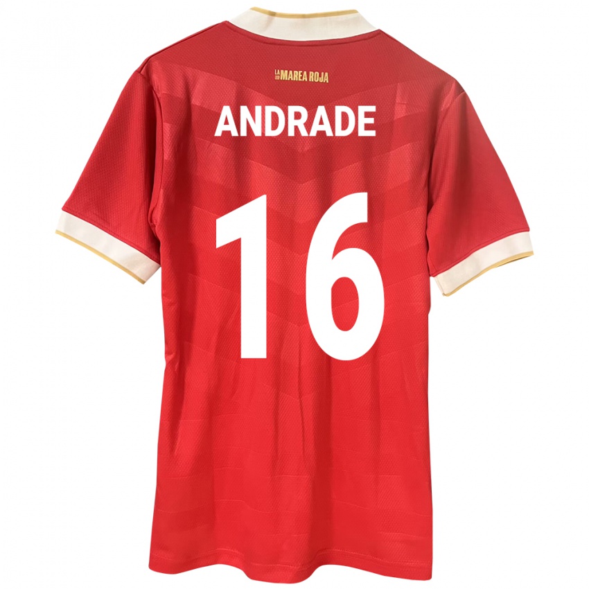 Femme Maillot Panama Andrés Andrade #16 Rouge Tenues Domicile 24-26 T-Shirt Belgique