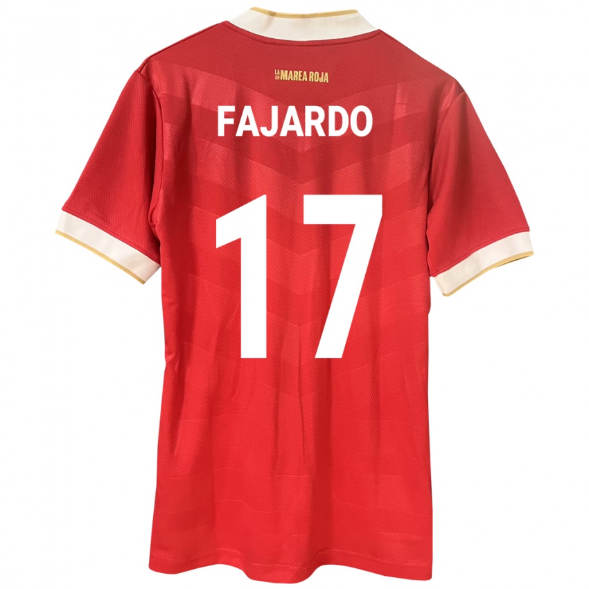 Femme Maillot Panama José Fajardo #17 Rouge Tenues Domicile 24-26 T-Shirt Belgique