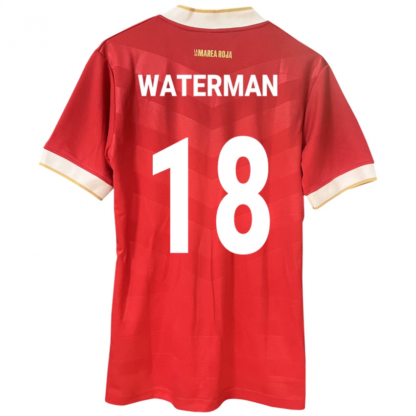 Femme Maillot Panama Cecilio Waterman #18 Rouge Tenues Domicile 24-26 T-Shirt Belgique