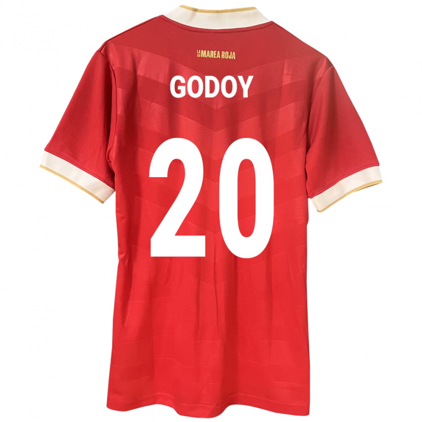 Femme Maillot Panama Aníbal Godoy #20 Rouge Tenues Domicile 24-26 T-Shirt Belgique