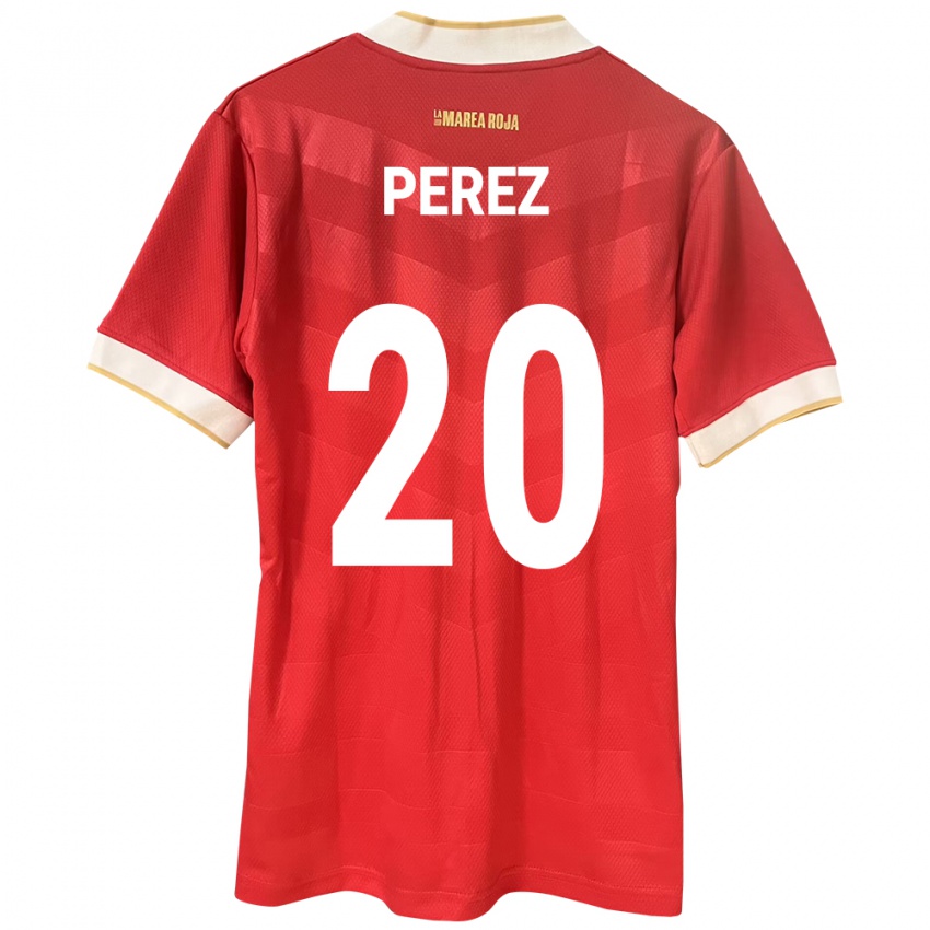 Dames Panama Blas Pérez #20 Rood Thuisshirt Thuistenue 24-26 T-Shirt België