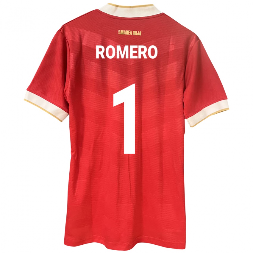 Femme Maillot Panama Manuel Romero #1 Rouge Tenues Domicile 24-26 T-Shirt Belgique