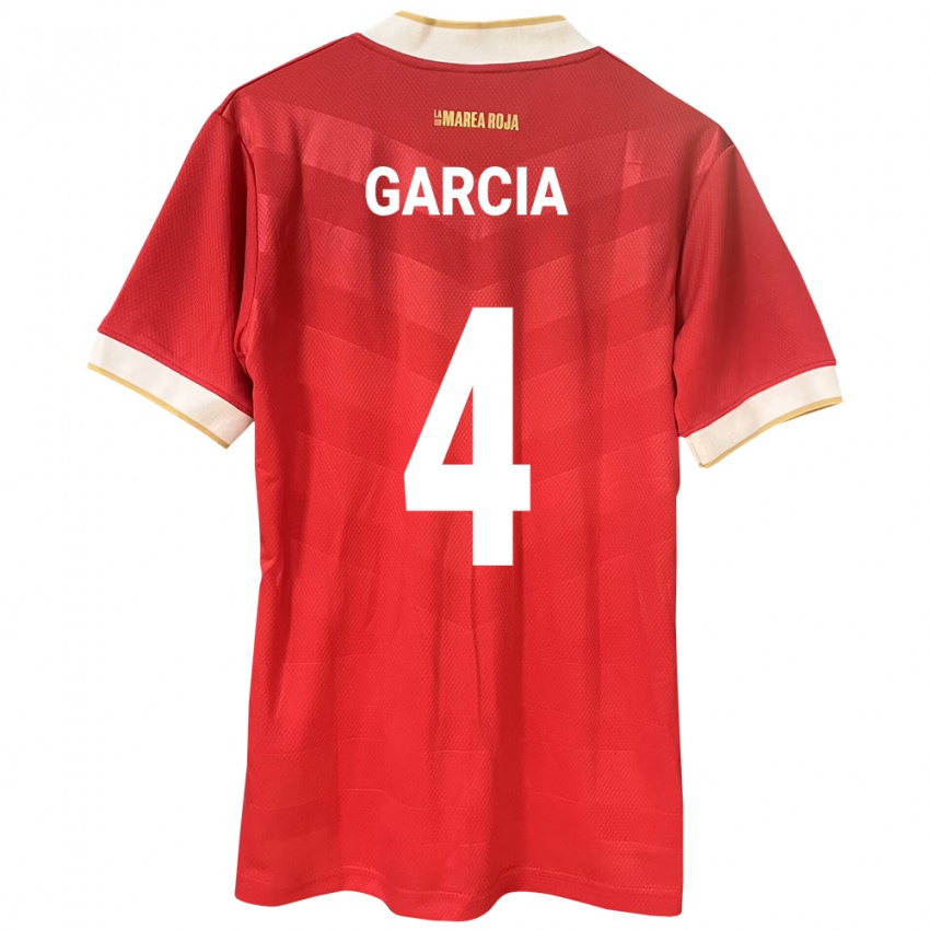 Femme Maillot Panama Giancarlos García #4 Rouge Tenues Domicile 24-26 T-Shirt Belgique