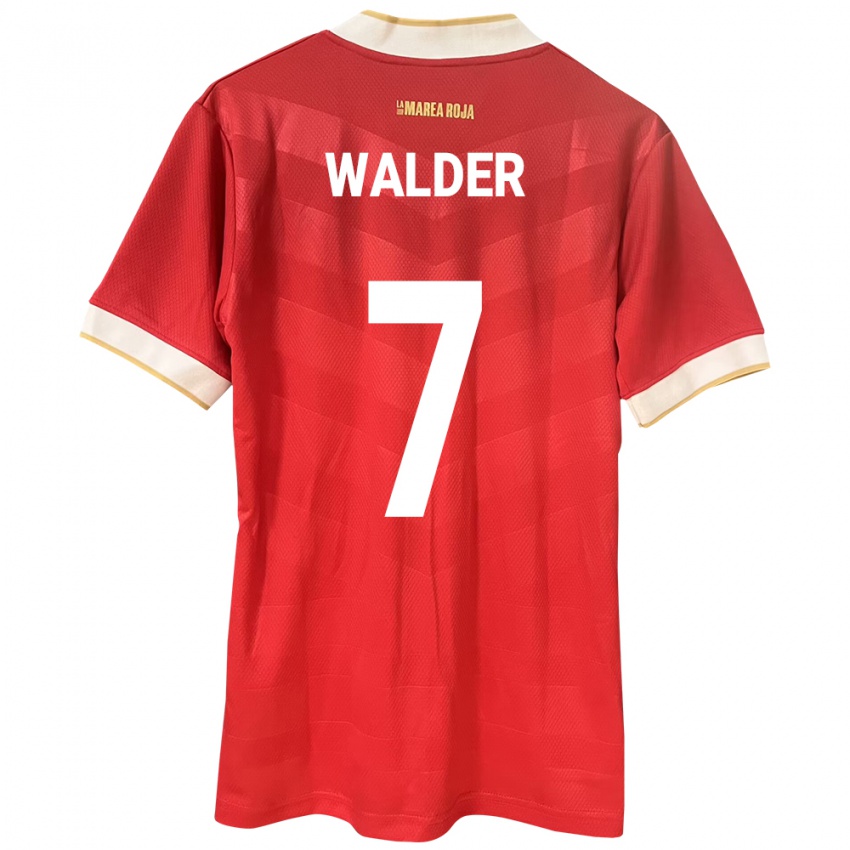 Dames Panama Kevin Walder #7 Rood Thuisshirt Thuistenue 24-26 T-Shirt België