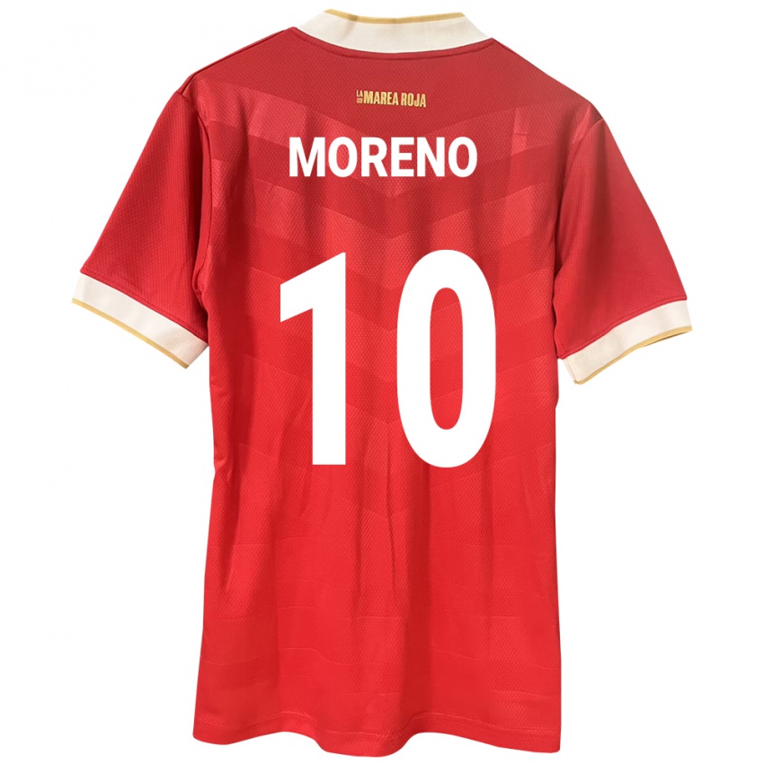 Dames Panama Éric Moreno #10 Rood Thuisshirt Thuistenue 24-26 T-Shirt België