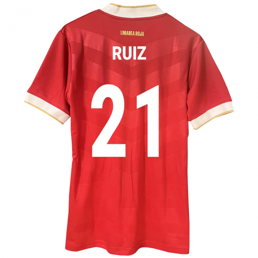 Dames Panama Alberto Ruiz #21 Rood Thuisshirt Thuistenue 24-26 T-Shirt België