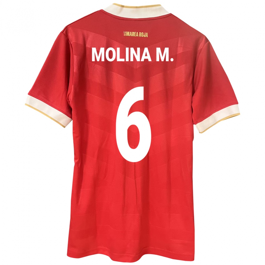 Damen Panama Mariana Molina #6 Rot Heimtrikot Trikot 24-26 T-Shirt Belgien