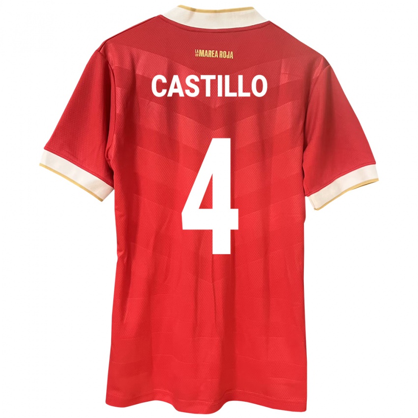 Damen Panama Katherine Castillo #4 Rot Heimtrikot Trikot 24-26 T-Shirt Belgien