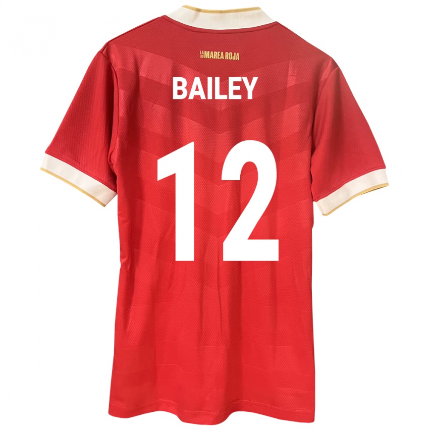 Femme Maillot Panama Yenith Bailey #12 Rouge Tenues Domicile 24-26 T-Shirt Belgique