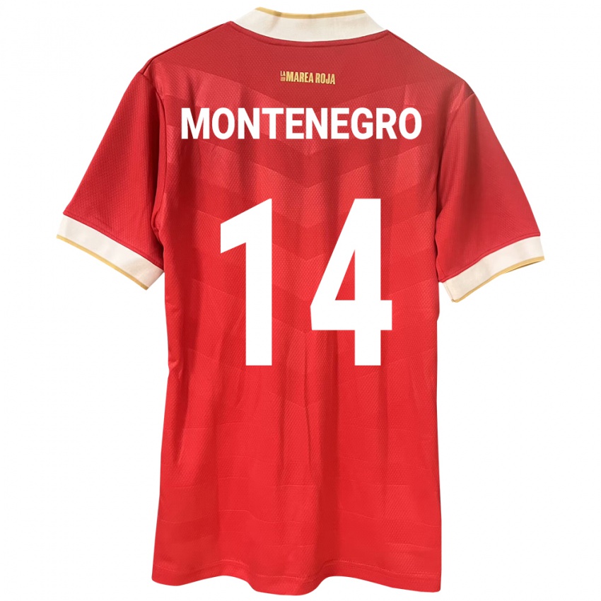 Femme Maillot Panama Carmen Montenegro #14 Rouge Tenues Domicile 24-26 T-Shirt Belgique