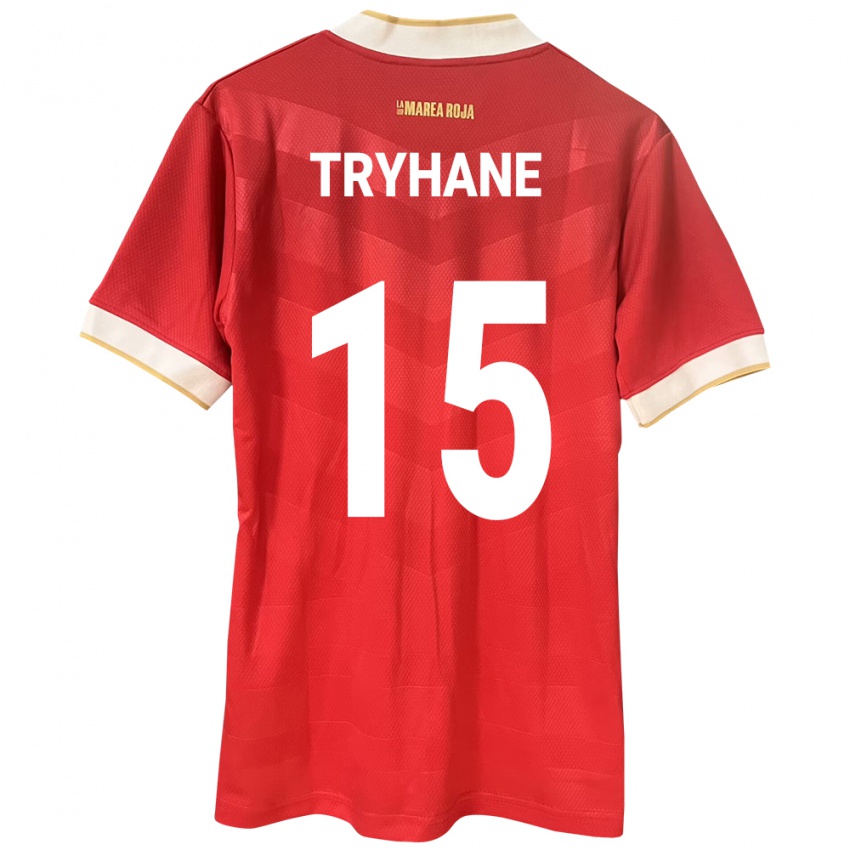 Damen Panama Izaura Tryhane #15 Rot Heimtrikot Trikot 24-26 T-Shirt Belgien