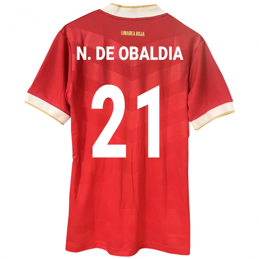 Damen Panama Nicole De Obaldía #21 Rot Heimtrikot Trikot 24-26 T-Shirt Belgien