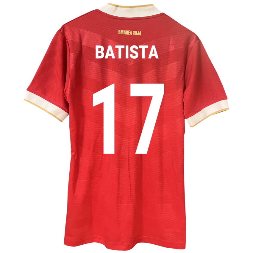 Damen Panama Laurie Batista #17 Rot Heimtrikot Trikot 24-26 T-Shirt Belgien