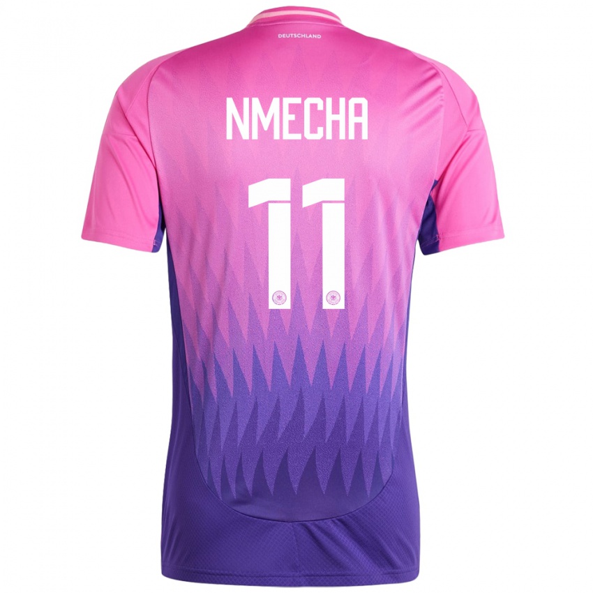 Damen Deutschland Lukas Nmecha #11 Pink Lila Auswärtstrikot Trikot 24-26 T-Shirt Belgien