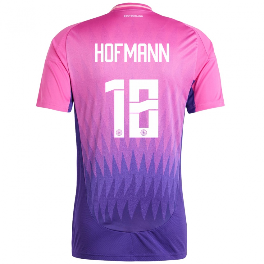 Damen Deutschland Jonas Hofmann #18 Pink Lila Auswärtstrikot Trikot 24-26 T-Shirt Belgien