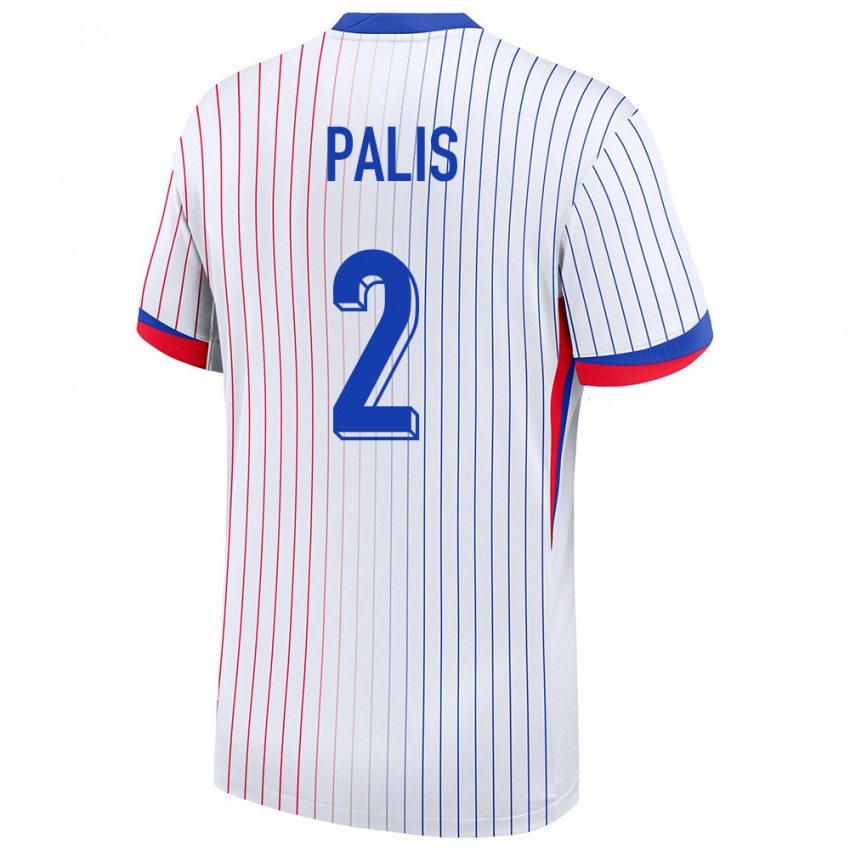 Damen Frankreich Ella Palis #2 Weiß Auswärtstrikot Trikot 24-26 T-Shirt Belgien