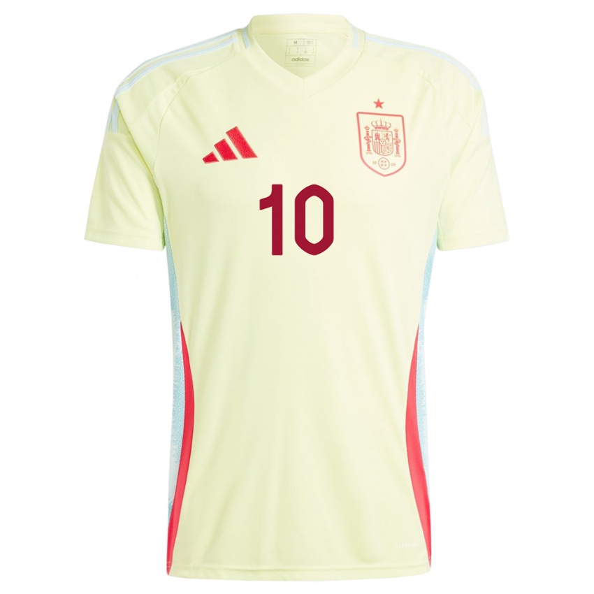 Damen Spanien Marco Asensio #10 Gelb Auswärtstrikot Trikot 24-26 T-Shirt Belgien