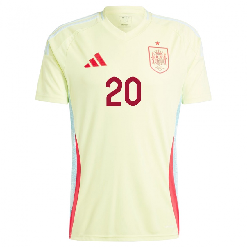 Damen Spanien Joel Casals #20 Gelb Auswärtstrikot Trikot 24-26 T-Shirt Belgien