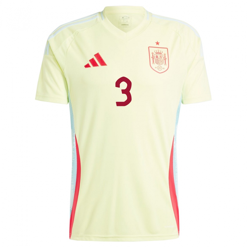 Damen Spanien Borja Iglesias #3 Gelb Auswärtstrikot Trikot 24-26 T-Shirt Belgien