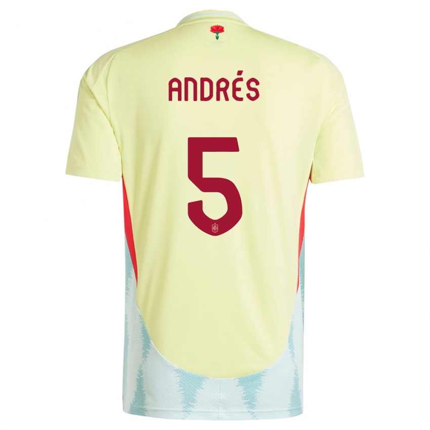Damen Spanien Ivana Andres #5 Gelb Auswärtstrikot Trikot 24-26 T-Shirt Belgien