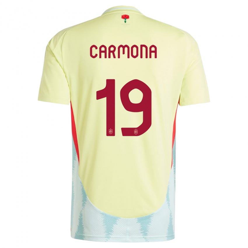 Dames Spanje Olga Carmona #19 Geel Uitshirt Uittenue 24-26 T-Shirt België