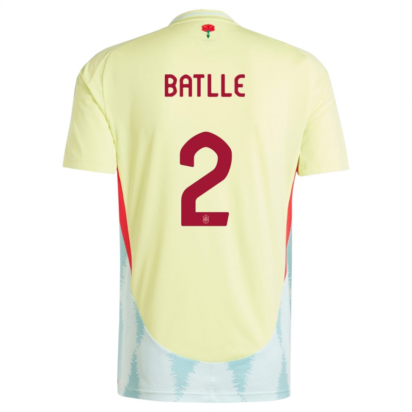 Damen Spanien Ona Batlle #2 Gelb Auswärtstrikot Trikot 24-26 T-Shirt Belgien