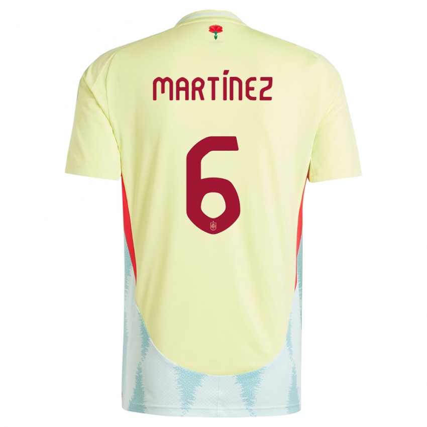 Damen Spanien Roger Martinez #6 Gelb Auswärtstrikot Trikot 24-26 T-Shirt Belgien