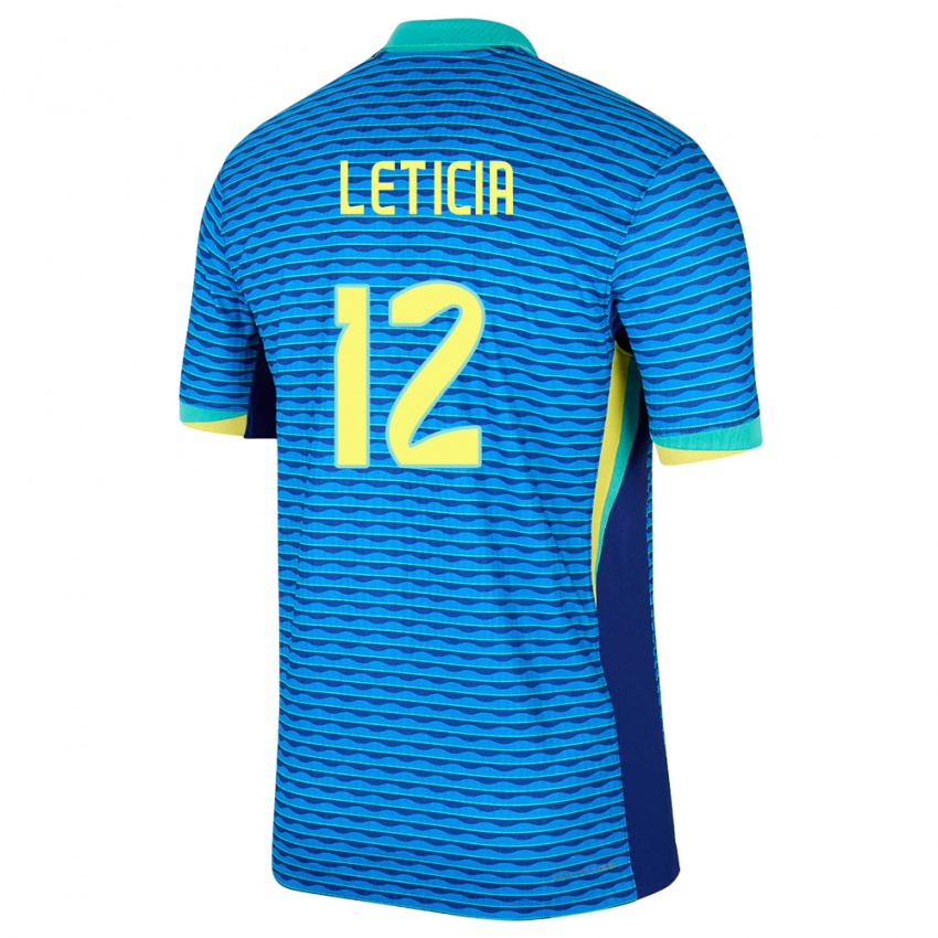 Damen Brasilien Leticia #12 Blau Auswärtstrikot Trikot 24-26 T-Shirt Belgien