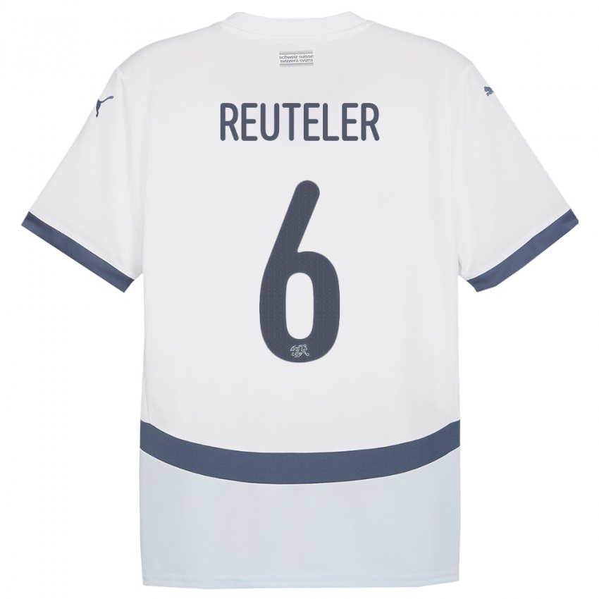 Femme Maillot Suisse Geraldine Reuteler #6 Blanc Tenues Extérieur 24-26 T-Shirt Belgique