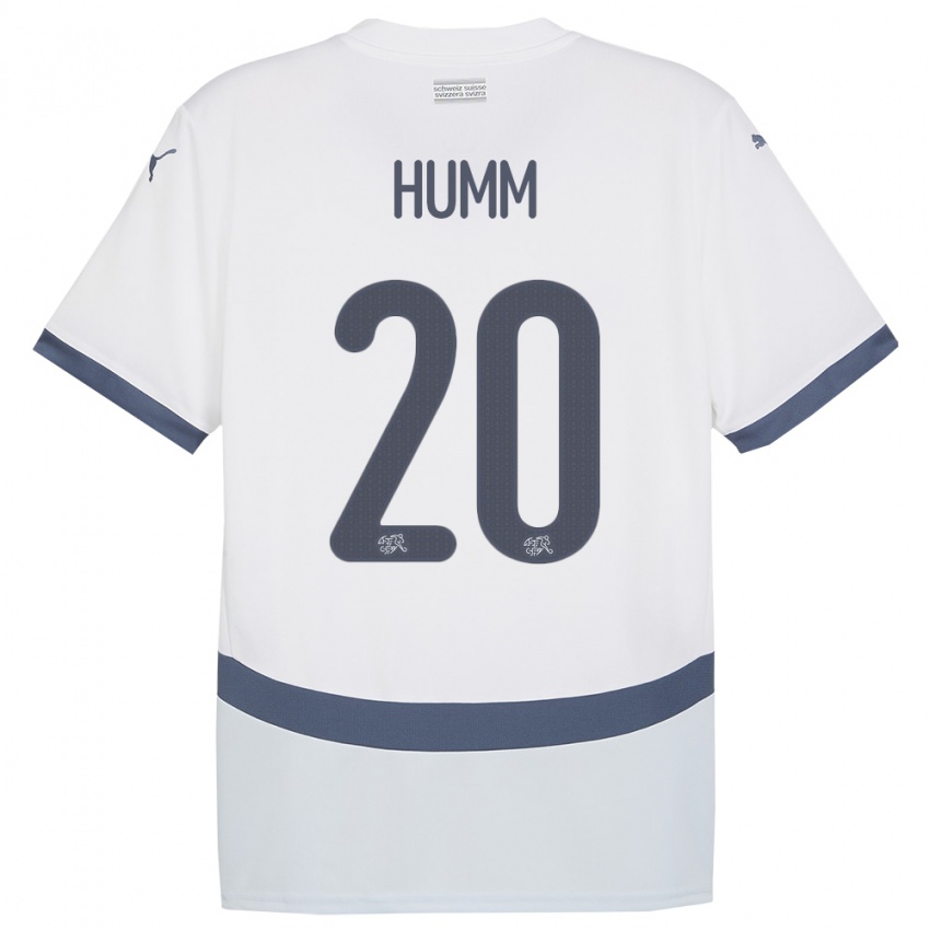 Dames Zwitserland Fabienne Humm #20 Wit Uitshirt Uittenue 24-26 T-Shirt België