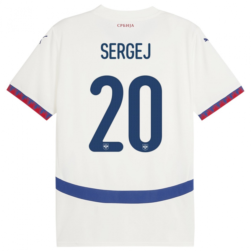 Dames Servië Sergej Milinkovic-Savic #20 Wit Uitshirt Uittenue 24-26 T-Shirt België