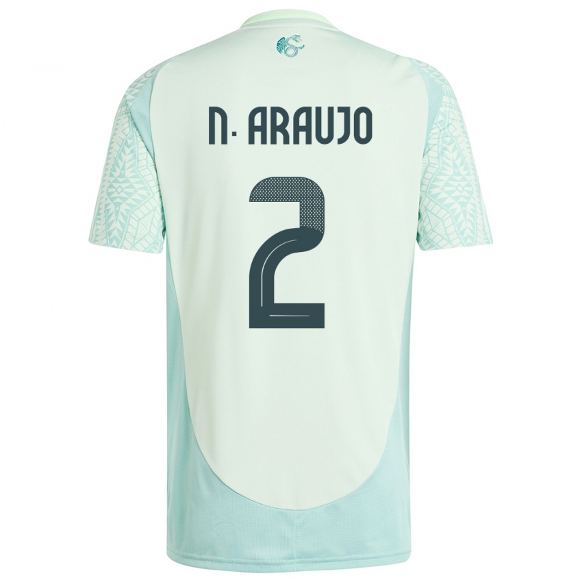 Dames Mexico Nestor Araujo #2 Linnen Groen Uitshirt Uittenue 24-26 T-Shirt België