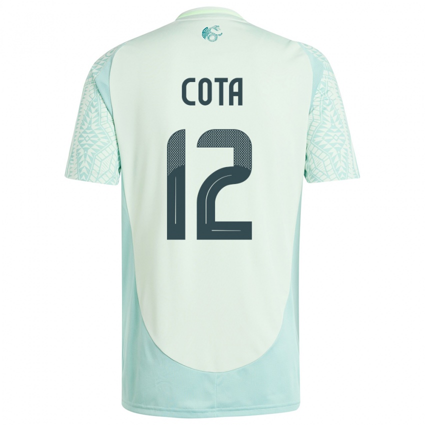 Damen Mexiko Rodolfo Cota #12 Leinengrün Auswärtstrikot Trikot 24-26 T-Shirt Belgien