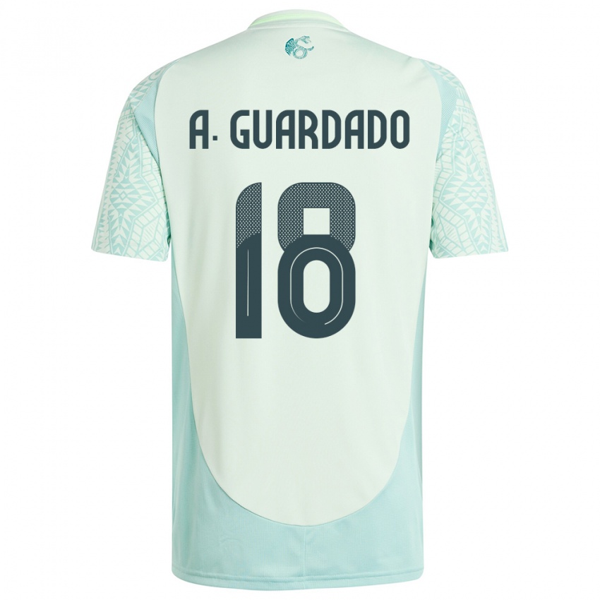 Damen Mexiko Andres Guardado #18 Leinengrün Auswärtstrikot Trikot 24-26 T-Shirt Belgien
