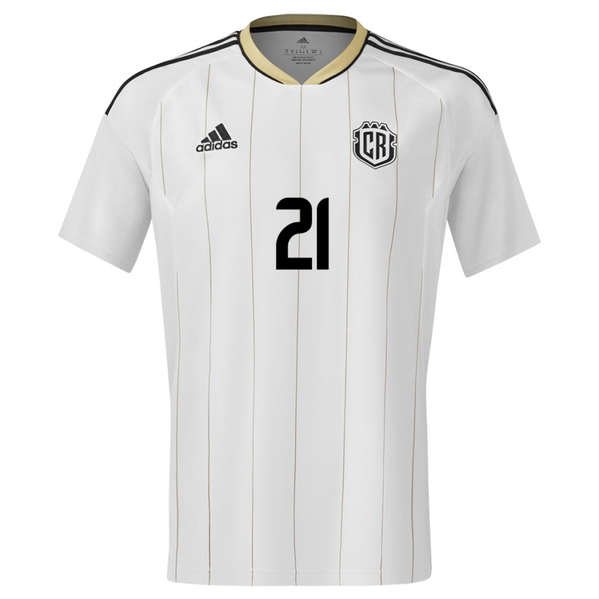 Damen Costa Rica Carlos Mora #21 Weiß Auswärtstrikot Trikot 24-26 T-Shirt Belgien