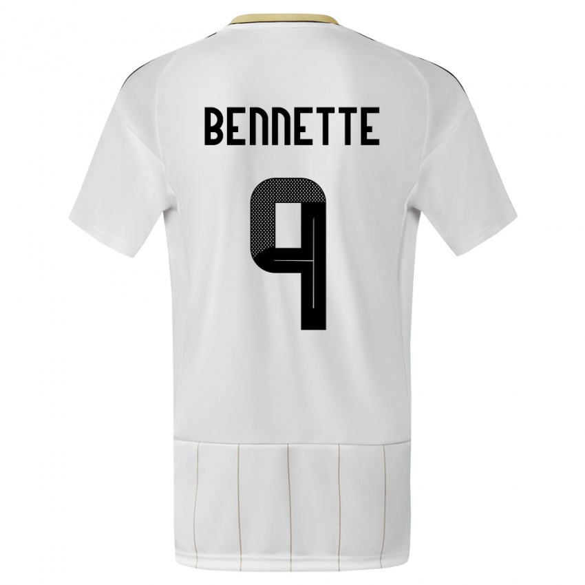 Damen Costa Rica Jewison Bennette #9 Weiß Auswärtstrikot Trikot 24-26 T-Shirt Belgien