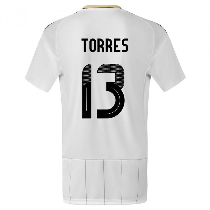 Damen Costa Rica Gerson Torres #13 Weiß Auswärtstrikot Trikot 24-26 T-Shirt Belgien