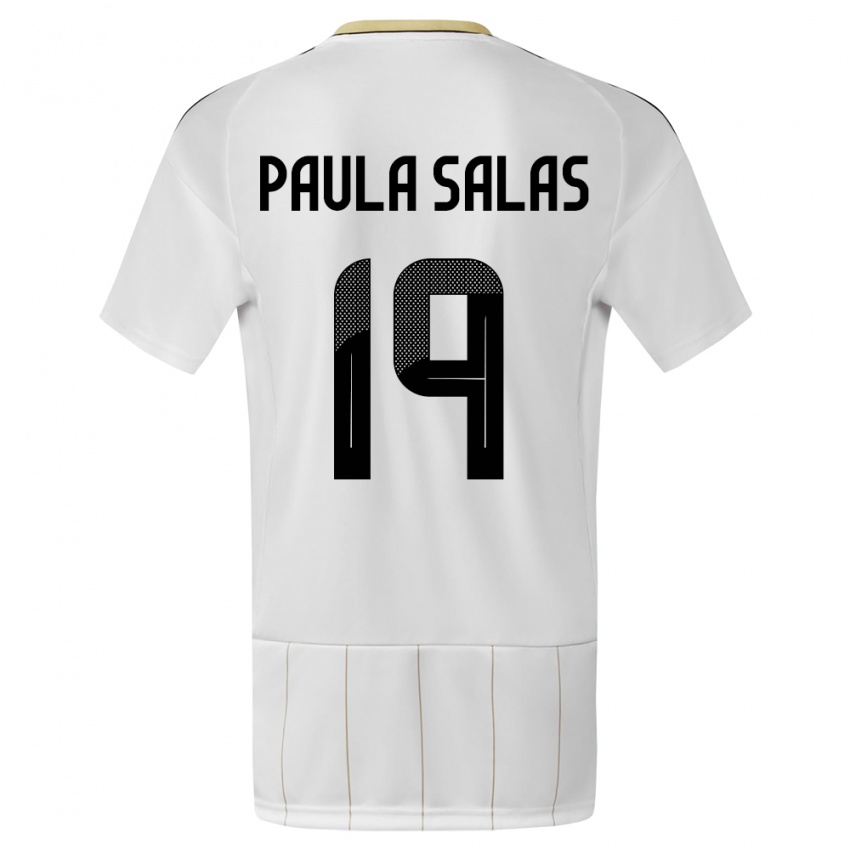 Damen Costa Rica Maria Paula Salas #19 Weiß Auswärtstrikot Trikot 24-26 T-Shirt Belgien