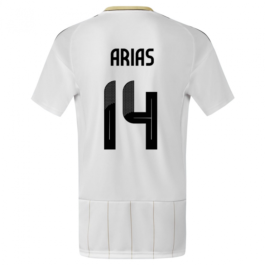 Damen Costa Rica Timothy Arias #14 Weiß Auswärtstrikot Trikot 24-26 T-Shirt Belgien
