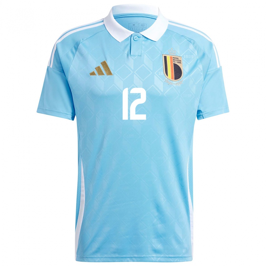 Damen Belgien Senne Lammens #12 Blau Auswärtstrikot Trikot 24-26 T-Shirt Belgien