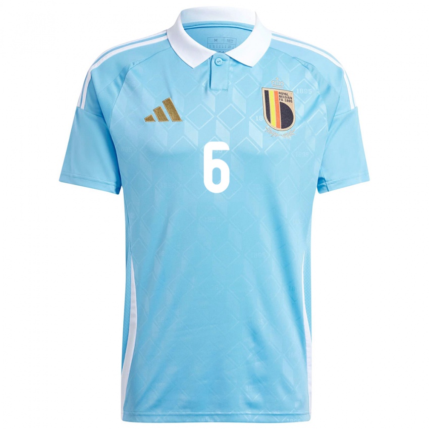 Damen Belgien Mehdi Boukamir #6 Blau Auswärtstrikot Trikot 24-26 T-Shirt Belgien