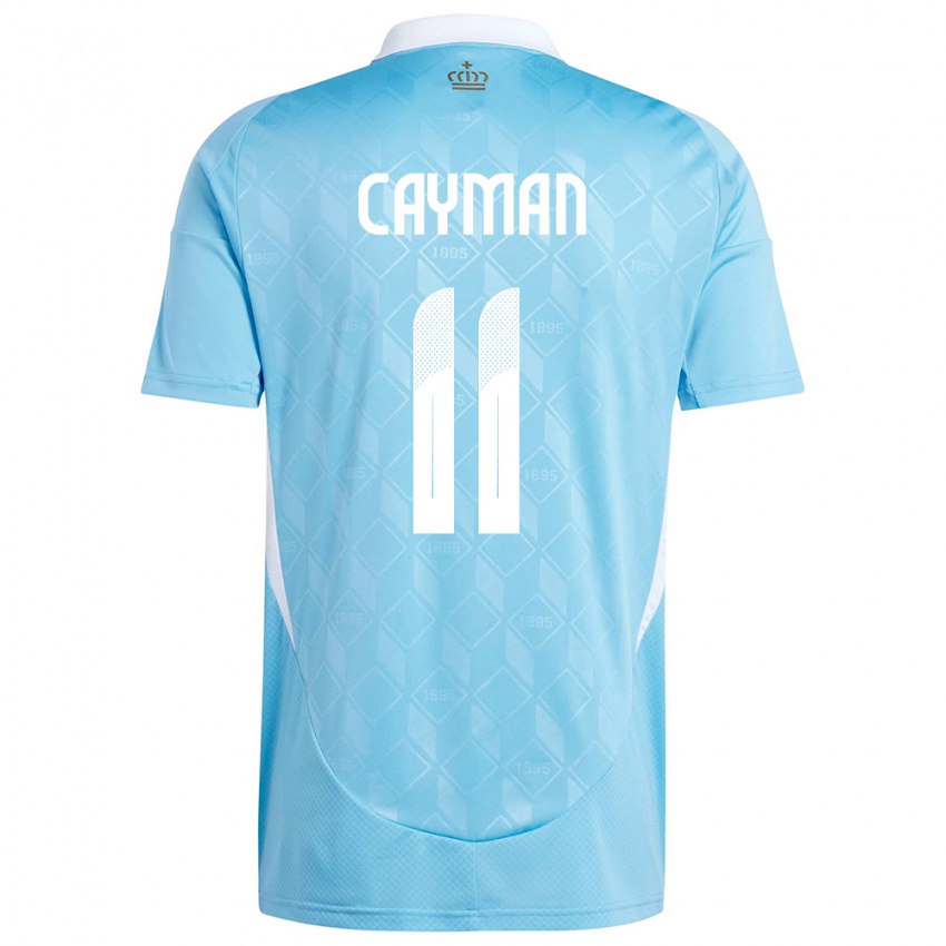Damen Belgien Janice Cayman #11 Blau Auswärtstrikot Trikot 24-26 T-Shirt Belgien