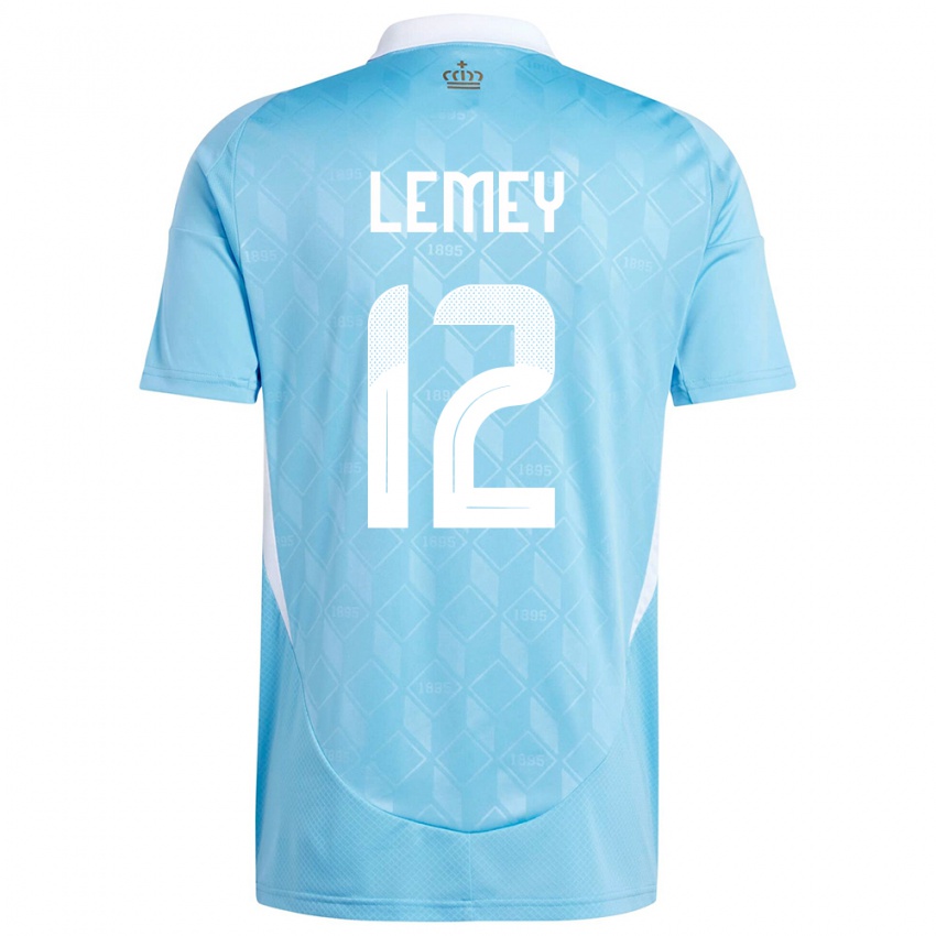 Damen Belgien Diede Lemey #12 Blau Auswärtstrikot Trikot 24-26 T-Shirt Belgien