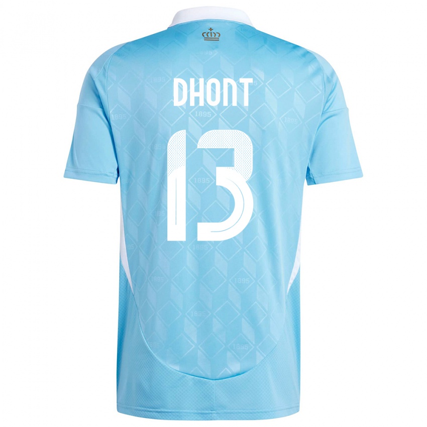 Damen Belgien Elena Dhont #13 Blau Auswärtstrikot Trikot 24-26 T-Shirt Belgien