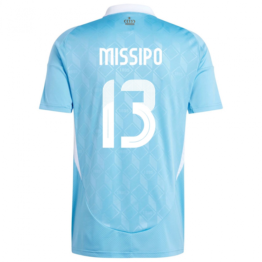 Damen Belgien Kassandra Missipo #13 Blau Auswärtstrikot Trikot 24-26 T-Shirt Belgien